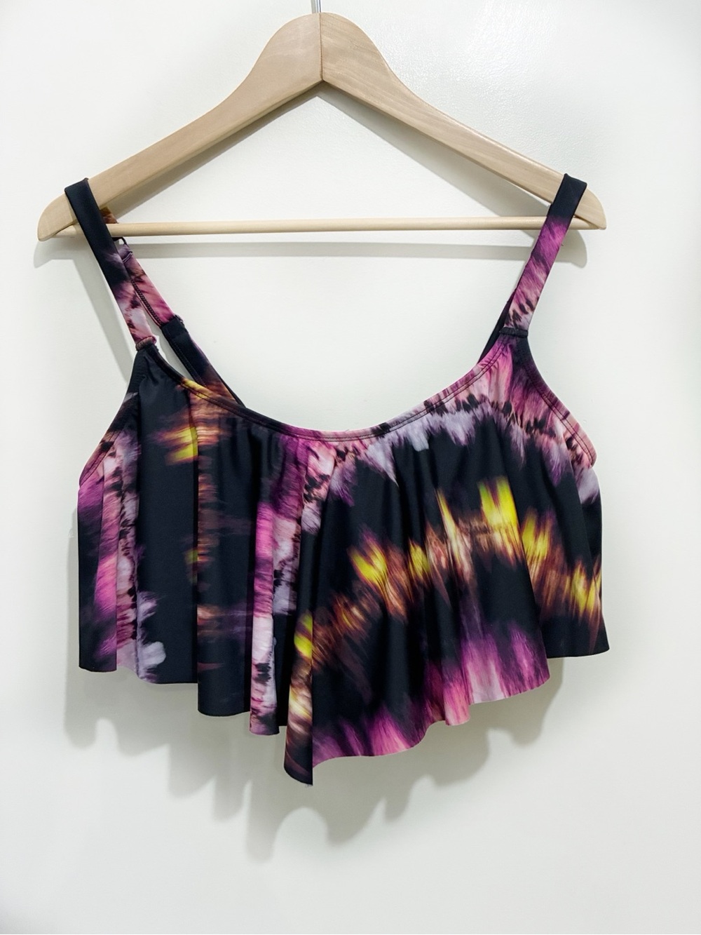 Torrid Wireless Flounce Bikini Swim Top Ruffle Tie Dye Plus Size 1 / 1X